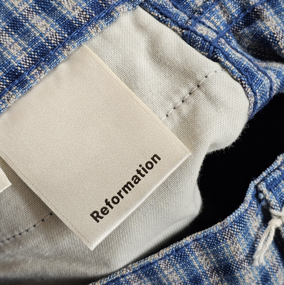 Reformation Valley Plaid Roper Straight Leg Jeans - 27 - Picture 5 of 7